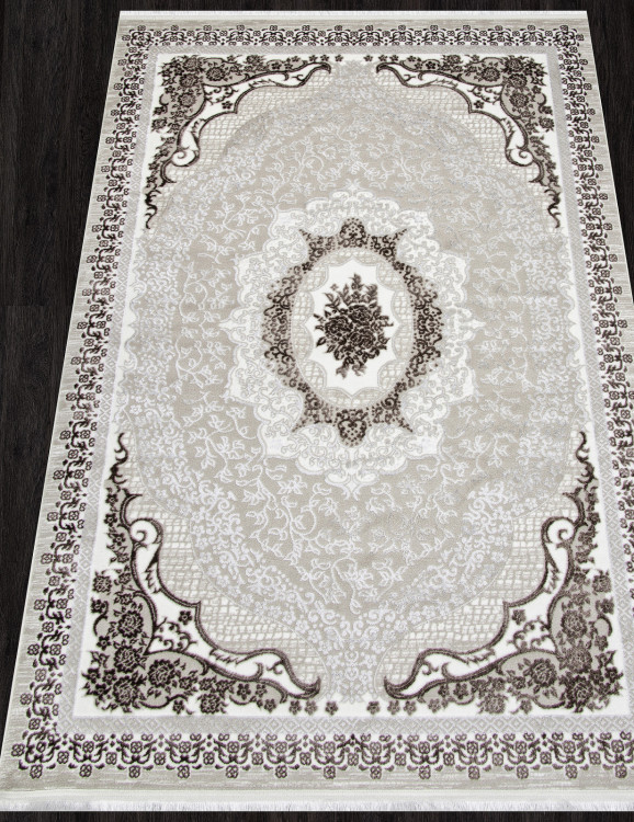 Q010A - BROWN FDY/CREAM SHRINK Ковер Q010A - BROWN FDY/CREAM SHRINK - Прямоугольник - коллекция ALFANI