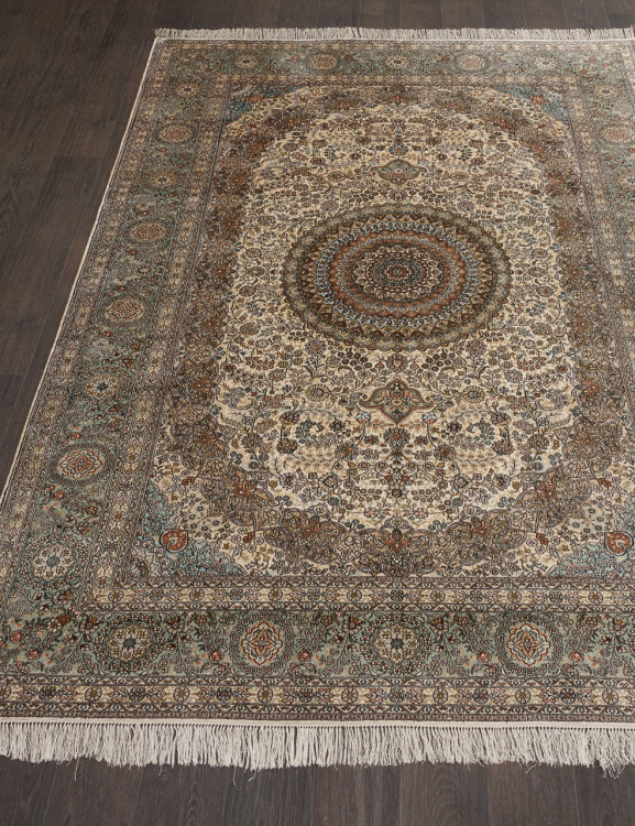 S-02 - CREAM / BLUE Ковер S-02 - CREAM / BLUE - Прямоугольник - коллекция Tibet SILK & SILK