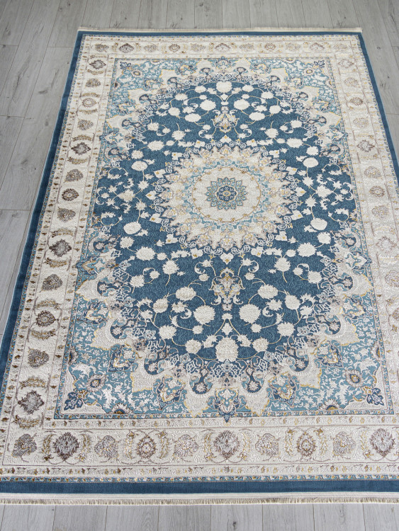 Ковер A050B - D.BLUE SHIRINK / CREAM - Прямоугольник - коллекция ZARINA