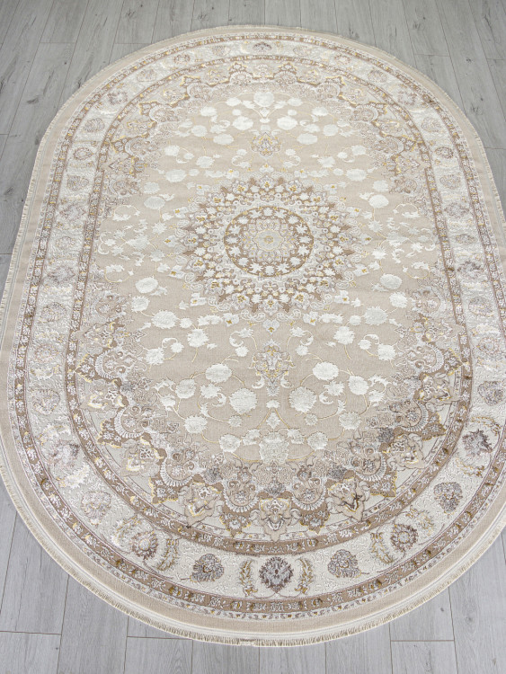Ковер A050B - L.BEIGE / CREAM - Овал - коллекция ZARINA