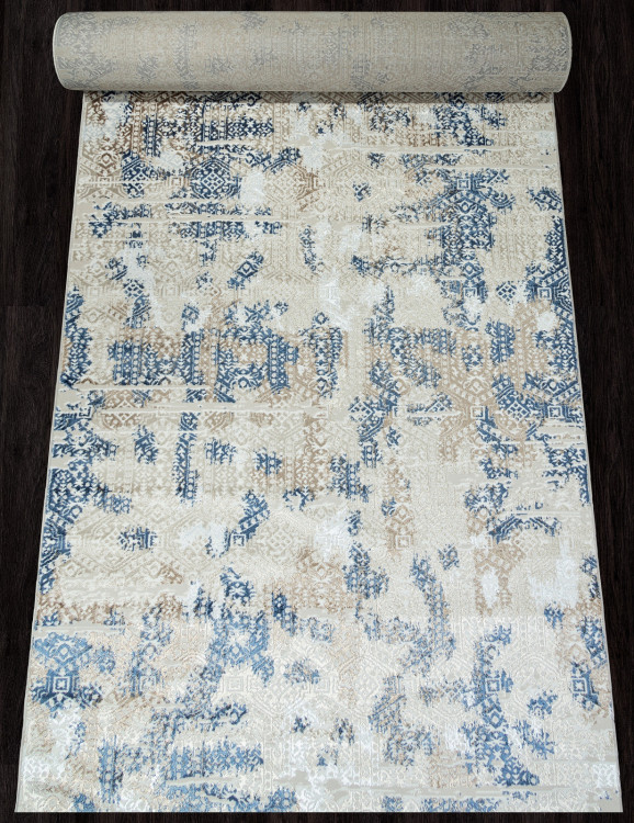 Ковровая дорожка O1699 - 630 CREAM / BLUE - коллекция ANTEP