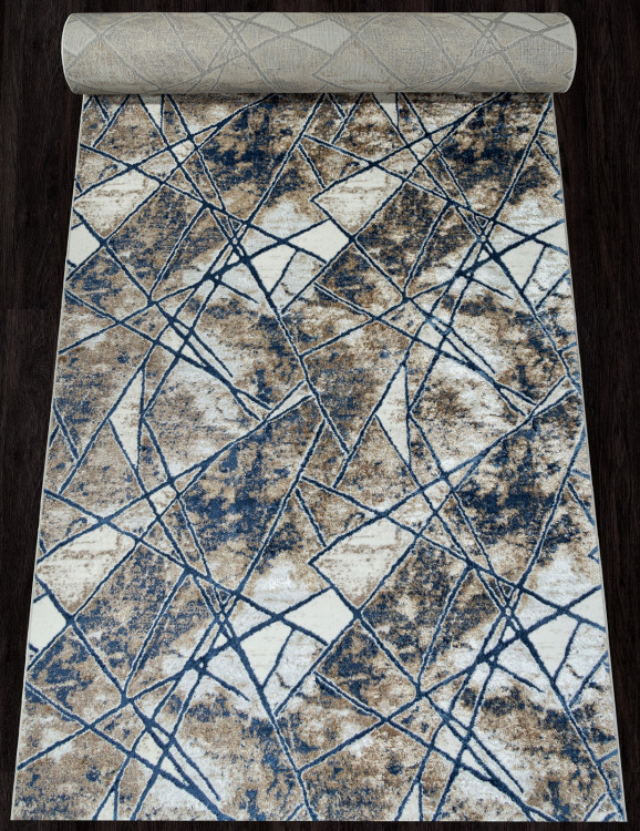Ковровая дорожка O1702 - 630 CREAM / BLUE - коллекция ANTEP
