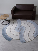 Ковер 00836T - GREY / BLUE - Круг - коллекция SAFIR