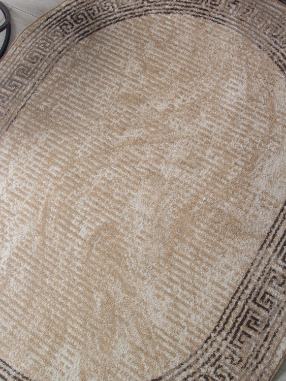 Ковер 06022A - TOZ GRI / BROWN - Овал - коллекция PRAGA