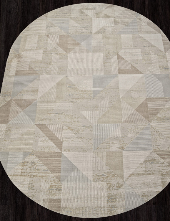 F416AD - BEIGE / L.BROWN Ковер F416AD - BEIGE / L.BROWN - Овал - коллекция AFINA