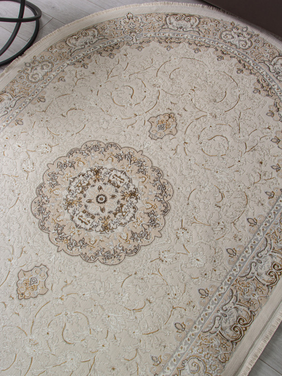 M107A - CREAM / CREAM Ковер M107A - CREAM / CREAM - Овал - коллекция ZARINA