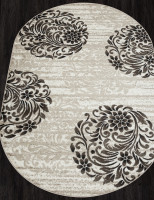 Ковер L010 - CREAM-BROWN - Овал - коллекция LUXE