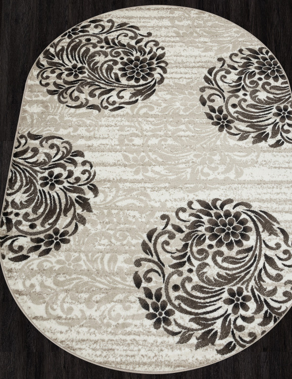 L010 - CREAM-BROWN Ковер L010 - CREAM-BROWN - Овал - коллекция LUXE