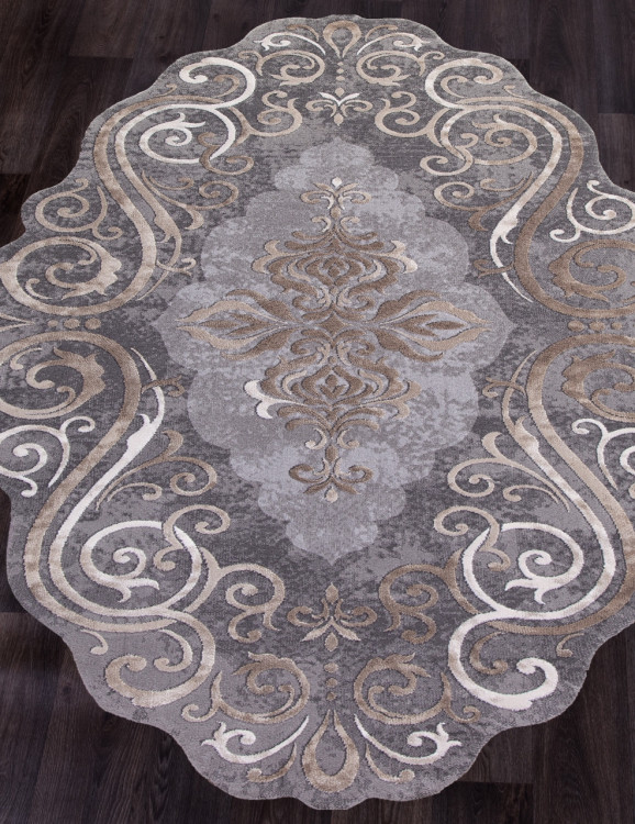 Ковер 00858C - GREY / BROWN - Прямоугольник - коллекция SAFIR