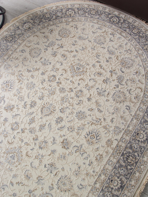 Ковер 35831Z - CREAM / L.GREY - Овал - коллекция Jasmine