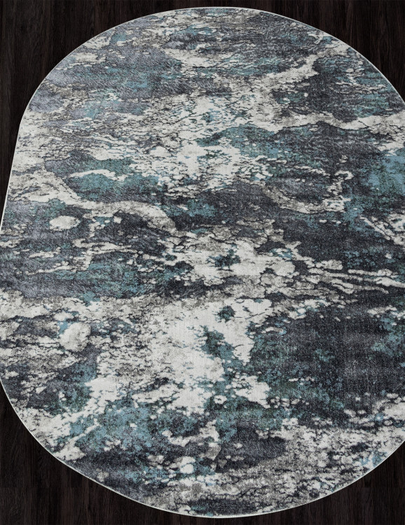 02463H - BLUE / GREY Ковер 02463H - BLUE / GREY - Овал - коллекция SAFARI