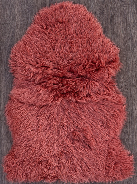 Ковер Sheepskin 55x95 - коралловый - Прямоугольник - коллекция Овчина Sheepskin