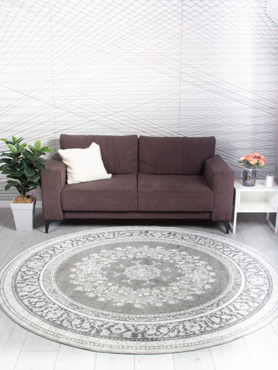 GA007G - GREY / GREY Ковер GA007G - GREY / GREY - Круг - коллекция ARMINA