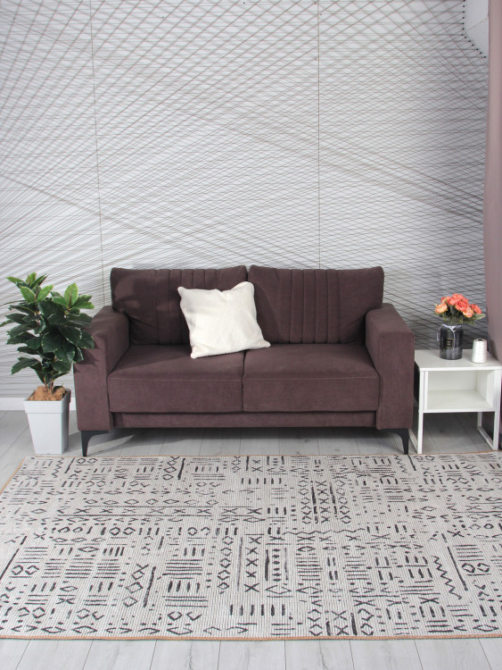 AB739E - BEIGE / BLACK Ковер AB739E - BEIGE / BLACK - Прямоугольник - коллекция LAVIN